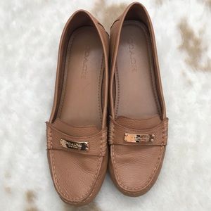 Coach tan leather loafers